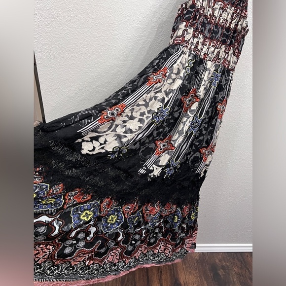 NEW ANTHROPOLOGIE BHANUNI BY JYOTI SLEEVELESS BLACK FLORAL MAXI DRESS SIZE 8 - Picture 6 of 14